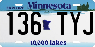 MN license plate 136TYJ