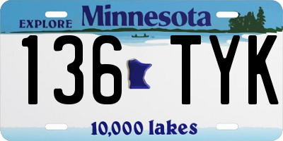 MN license plate 136TYK