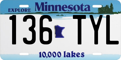 MN license plate 136TYL