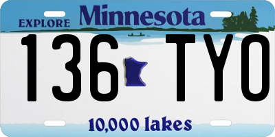MN license plate 136TYO