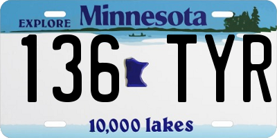 MN license plate 136TYR