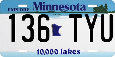 MN license plate 136TYU