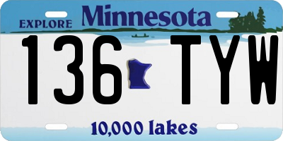 MN license plate 136TYW