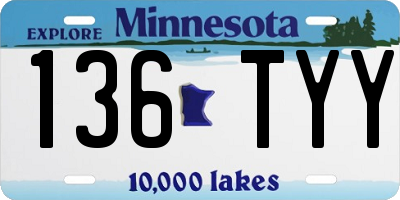 MN license plate 136TYY