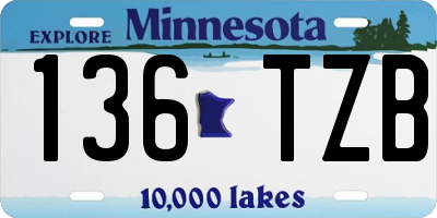 MN license plate 136TZB