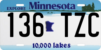 MN license plate 136TZC