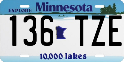 MN license plate 136TZE