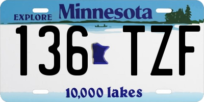 MN license plate 136TZF