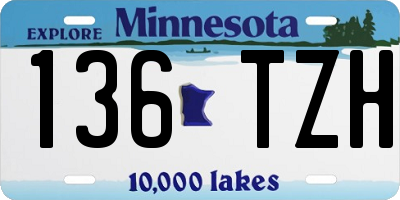 MN license plate 136TZH