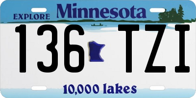 MN license plate 136TZI