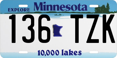 MN license plate 136TZK