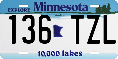 MN license plate 136TZL