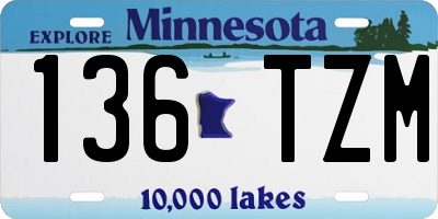 MN license plate 136TZM