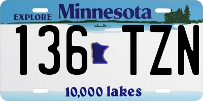 MN license plate 136TZN