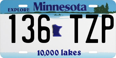 MN license plate 136TZP