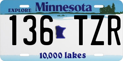 MN license plate 136TZR