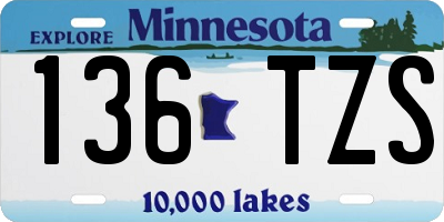MN license plate 136TZS