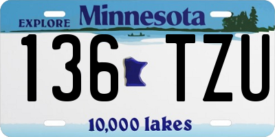 MN license plate 136TZU
