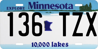 MN license plate 136TZX