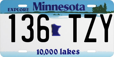 MN license plate 136TZY