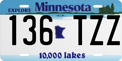 MN license plate 136TZZ