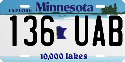 MN license plate 136UAB