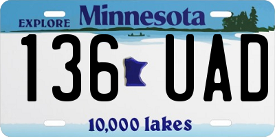 MN license plate 136UAD