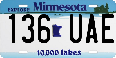 MN license plate 136UAE