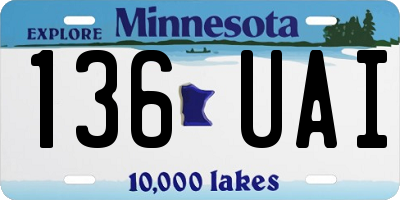 MN license plate 136UAI