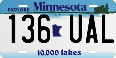 MN license plate 136UAL