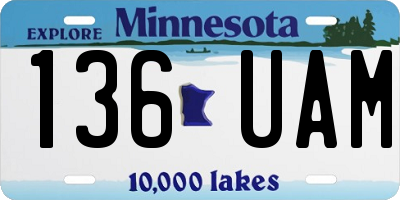 MN license plate 136UAM