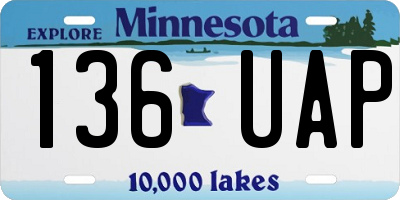MN license plate 136UAP