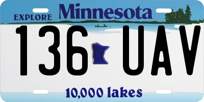 MN license plate 136UAV