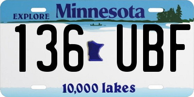 MN license plate 136UBF