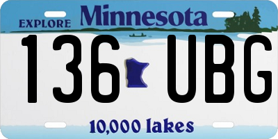 MN license plate 136UBG