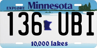 MN license plate 136UBI