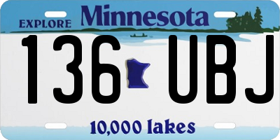 MN license plate 136UBJ