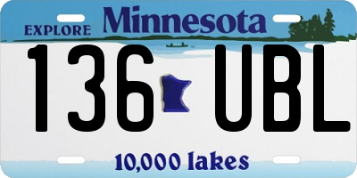 MN license plate 136UBL