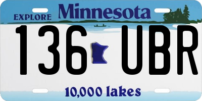 MN license plate 136UBR