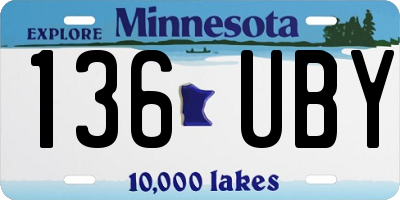 MN license plate 136UBY