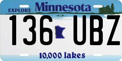 MN license plate 136UBZ