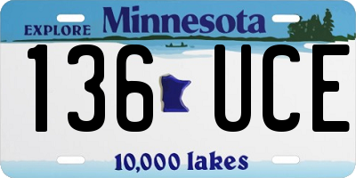 MN license plate 136UCE