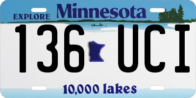 MN license plate 136UCI