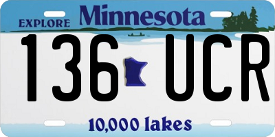 MN license plate 136UCR