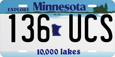 MN license plate 136UCS