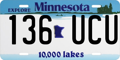 MN license plate 136UCU