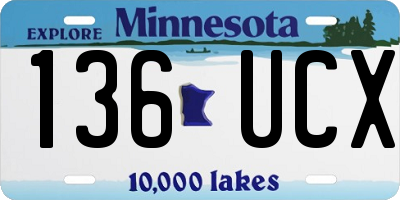 MN license plate 136UCX