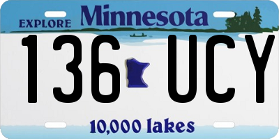 MN license plate 136UCY