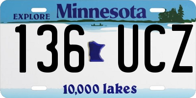 MN license plate 136UCZ