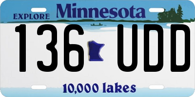 MN license plate 136UDD